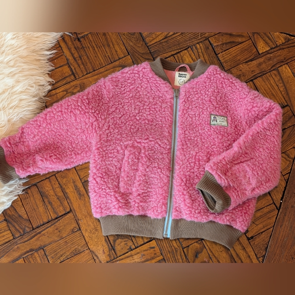Happy Mess Pink Merino Wool Jacket, Size 5/6